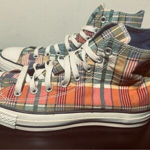 Converse Madras Plaid High Tops